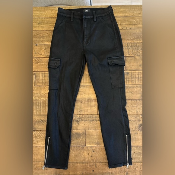 7 For All Mankind Denim - 7 For All Mankind Women’s Black Cargo Pants - Size 27